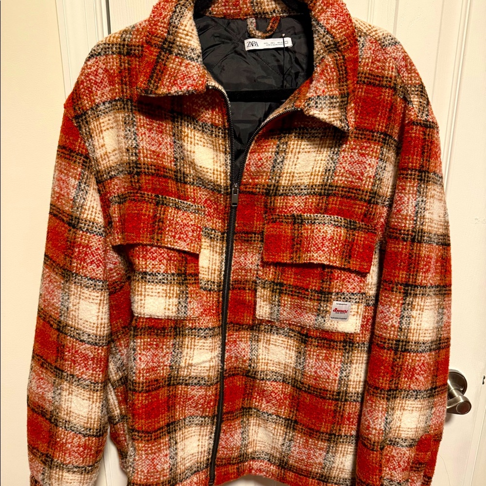 Plaid Zara Zip up jacket